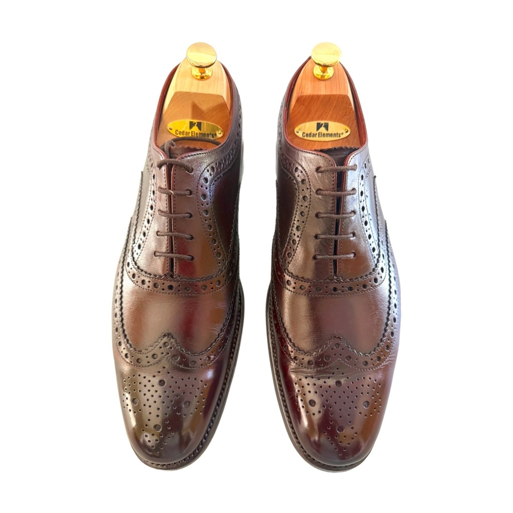 LOAKE Contemporary oxford full brogue shoe - Burgundy UK Size 9
